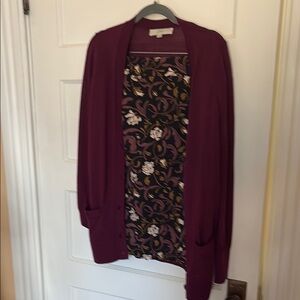 Loft Plum Skirt 6 & Cardigan M